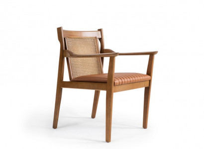 Modern wooden armchair upholstered leather dining room chair new furniture